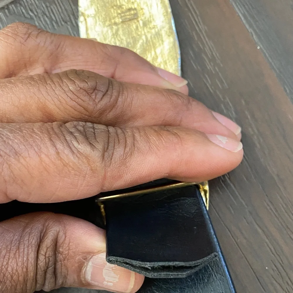 Elegant Gold Leaf Black Belt